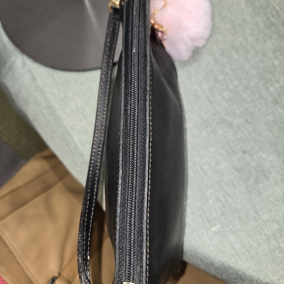 Coach Black Leather Shoulder Bag with Gold Accents - Picture 5 of 5